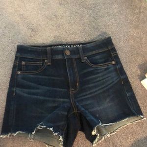 dark wash jean shorts